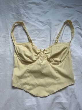 Garage Pale Yellow Bustier Crop Top
